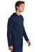 Sport-Tek ST420LSH Mens Posi-UV Pro Long Sleeve Hooded T-Shirt Hoodie True Navy Blue Model Side