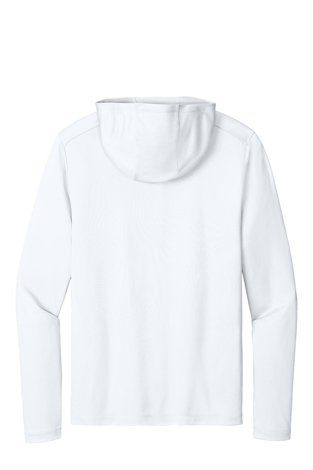 Sport-Tek ST420LSH Mens Posi-UV Pro Long Sleeve Hooded T-Shirt Hoodie White Flat Back