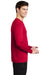 Sport-Tek ST420LS Mens Moisture Wicking Long Sleeve Crewneck T-Shirt Deep Red Model Side