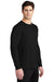 Sport-Tek ST420LS Mens Moisture Wicking Long Sleeve Crewneck T-Shirt Black Model 3q