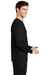 Sport-Tek ST420LS Mens Moisture Wicking Long Sleeve Crewneck T-Shirt Black Model Side