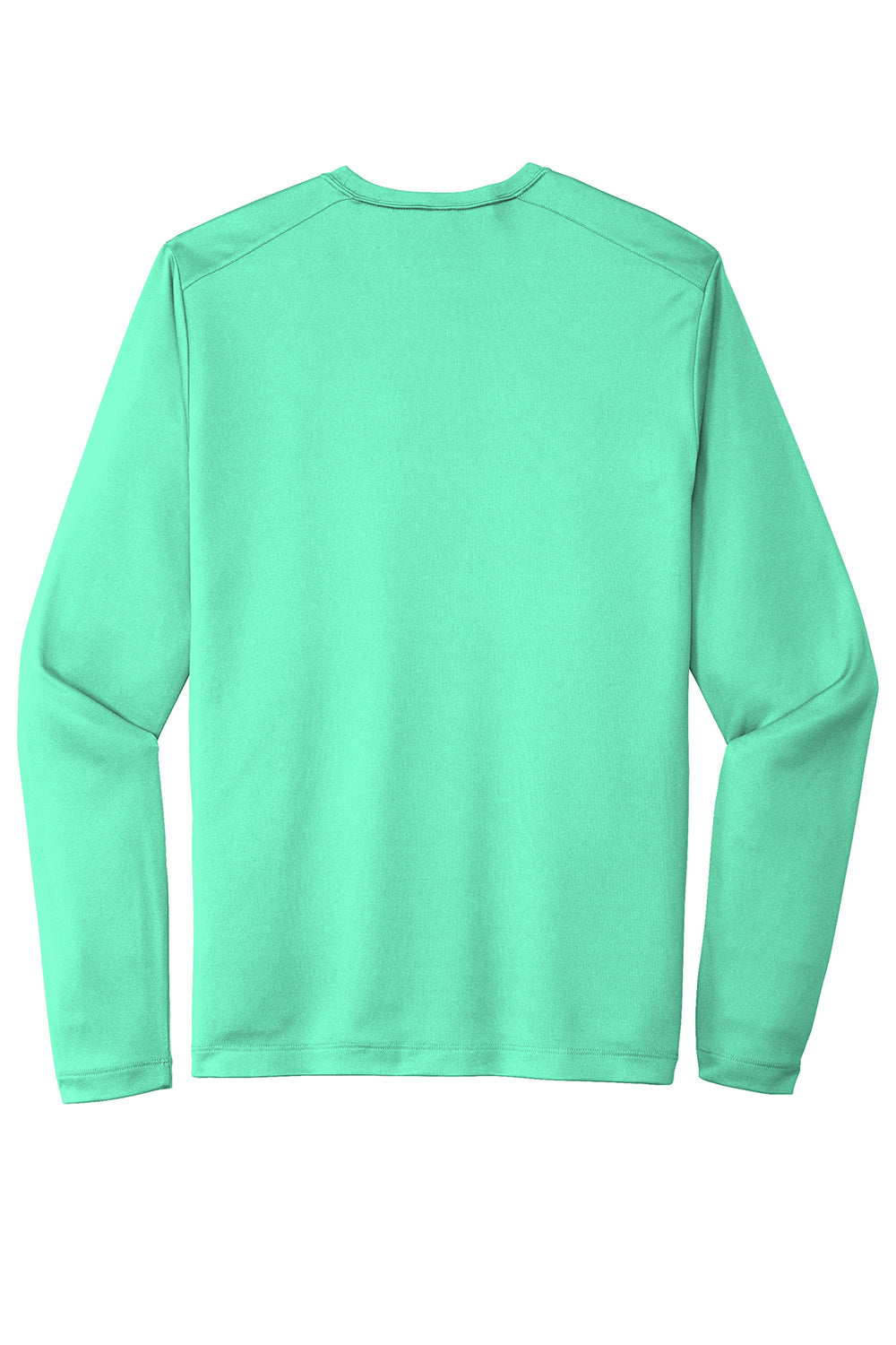 Sport-Tek ST420LS Mens Moisture Wicking Long Sleeve Crewneck T-Shirt Bright Seafoam Green Flat Back