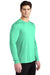 Sport-Tek ST420LS Mens Moisture Wicking Long Sleeve Crewneck T-Shirt Bright Seafoam Green Model 3q