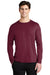 Sport-Tek ST420LS Mens Moisture Wicking Long Sleeve Crewneck T-Shirt Cardinal Red Model Front