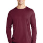 Sport-Tek Mens Moisture Wicking Long Sleeve Crewneck T-Shirt - Cardinal Red