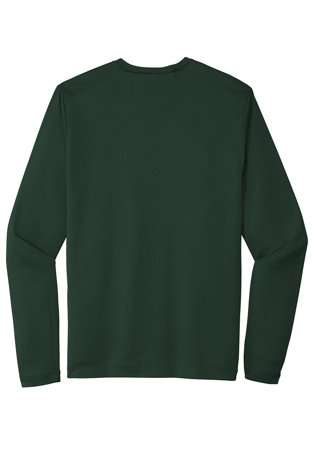 Sport-Tek ST420LS Mens Moisture Wicking Long Sleeve Crewneck T-Shirt Forest Green Flat Back