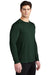 Sport-Tek ST420LS Mens Moisture Wicking Long Sleeve Crewneck T-Shirt Forest Green Model 3q