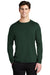 Sport-Tek ST420LS Mens Moisture Wicking Long Sleeve Crewneck T-Shirt Forest Green Model Front