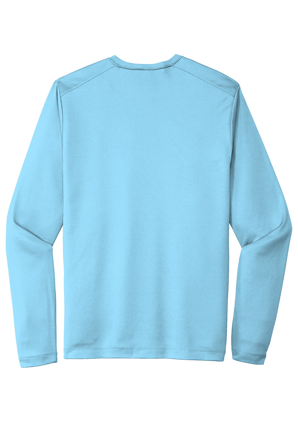 Sport-Tek ST420LS Mens Moisture Wicking Long Sleeve Crewneck T-Shirt Light Blue Flat Back