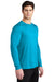 Sport-Tek ST420LS Mens Moisture Wicking Long Sleeve Crewneck T-Shirt Sapphire Blue Model 3q