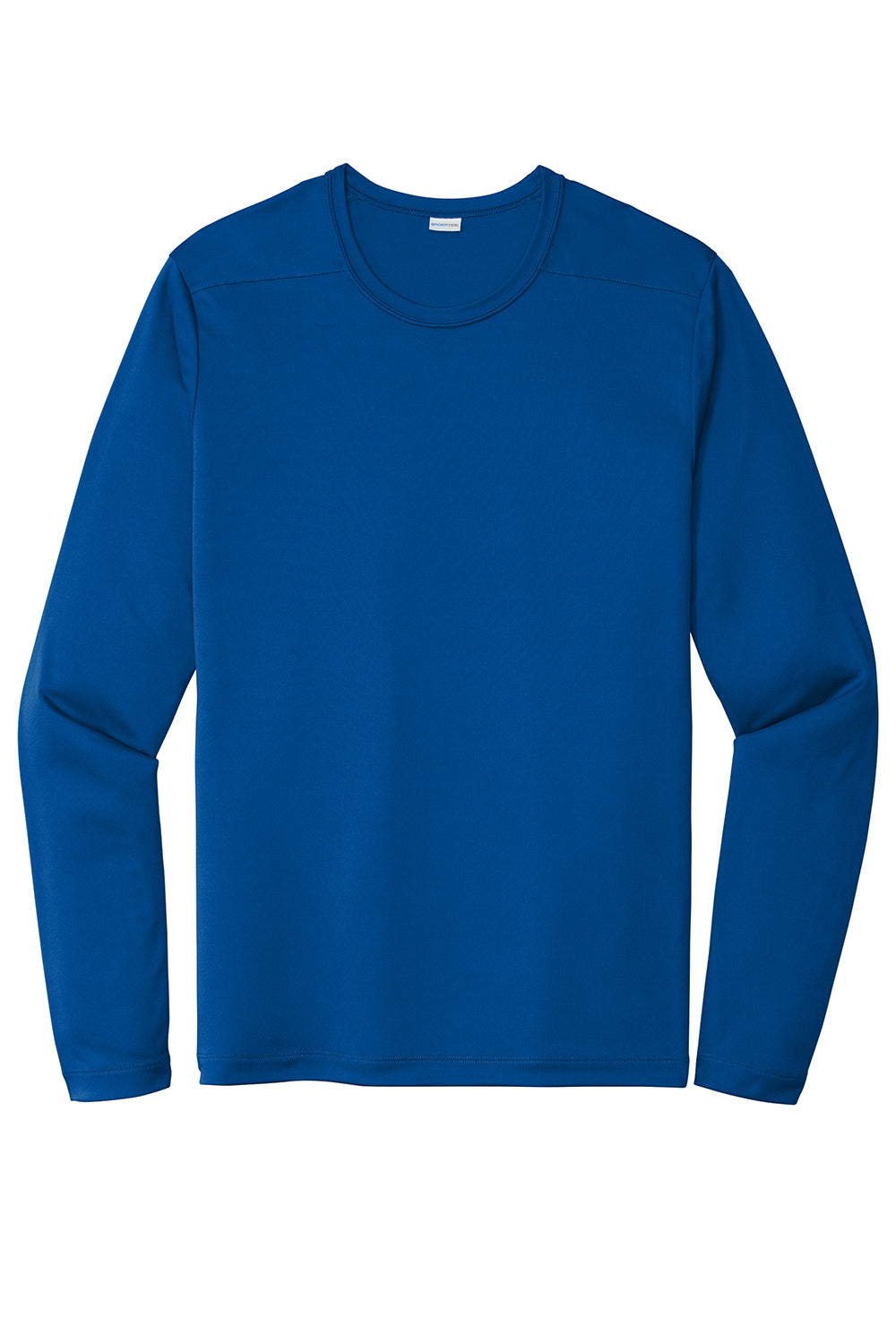 Sport-Tek ST420LS Mens Moisture Wicking Long Sleeve Crewneck T-Shirt True Royal Blue Flat Front