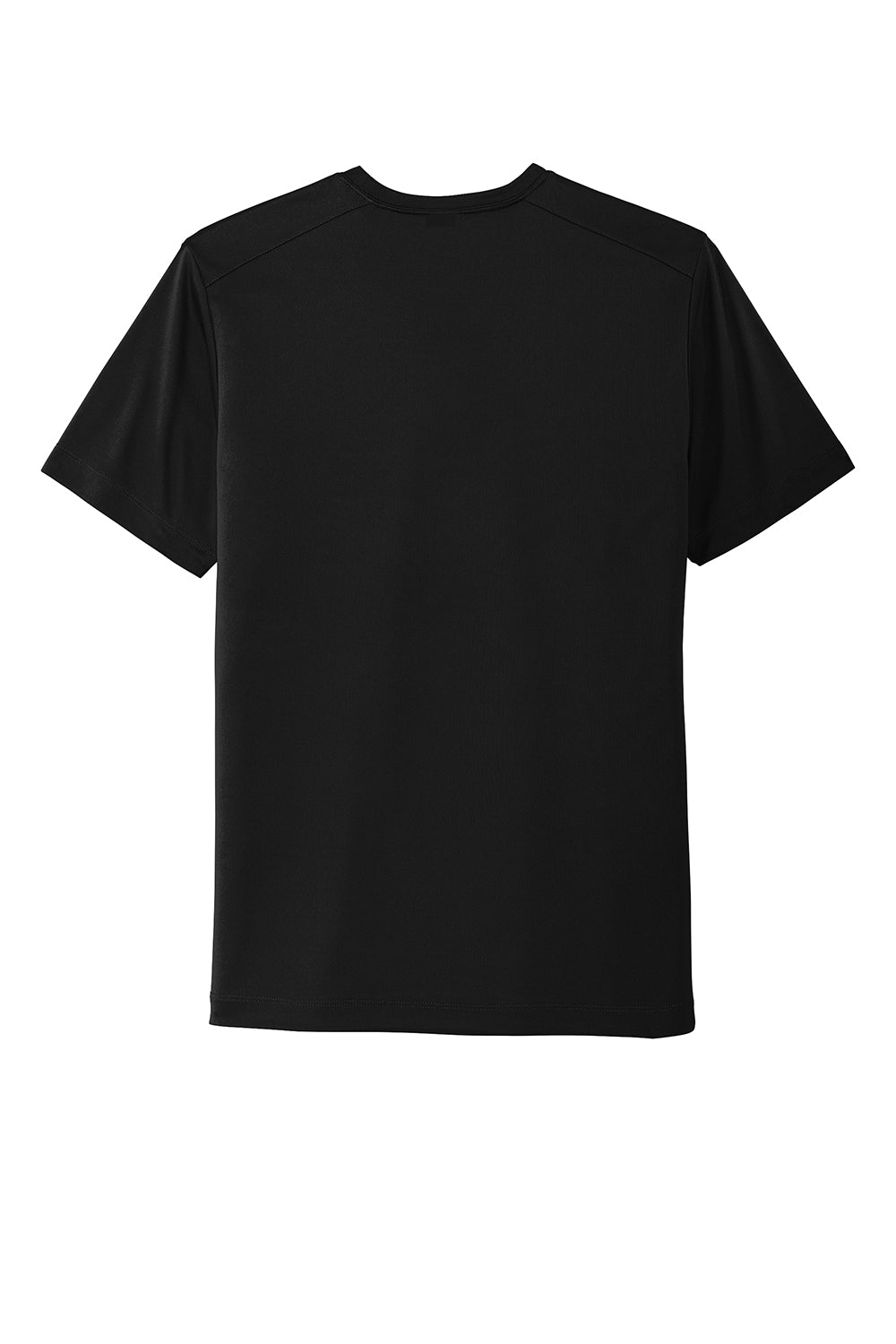 Sport-Tek ST420 Mens Moisture Wicking Short Sleeve Crewneck T-Shirt Black Flat Back