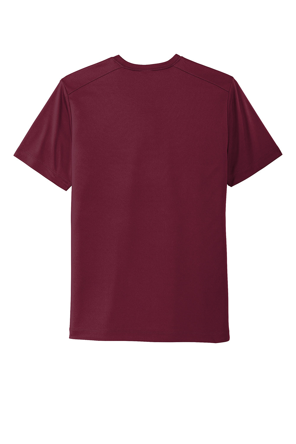 Sport-Tek ST420 Mens Moisture Wicking Short Sleeve Crewneck T-Shirt Cardinal Red Flat Back