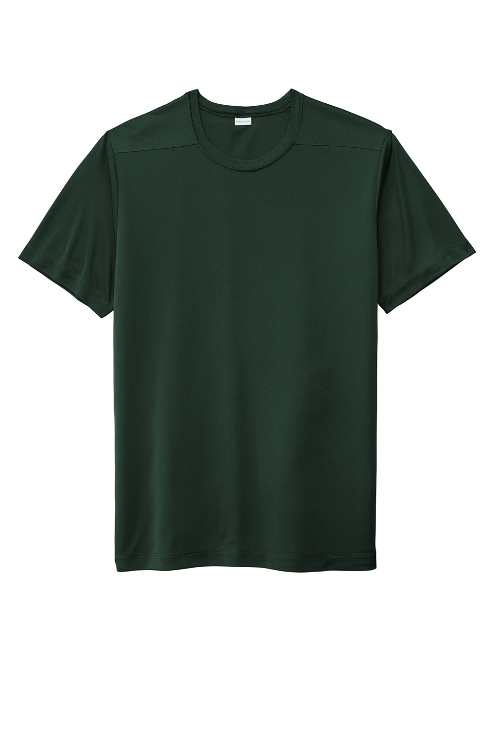 Sport-Tek ST420 Mens Moisture Wicking Short Sleeve Crewneck T-Shirt Forest Green Flat Front