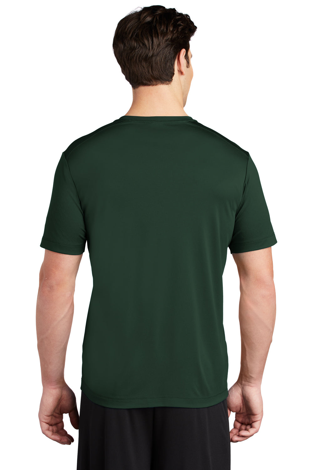 Sport-Tek ST420 Mens Moisture Wicking Short Sleeve Crewneck T-Shirt Forest Green Model Back