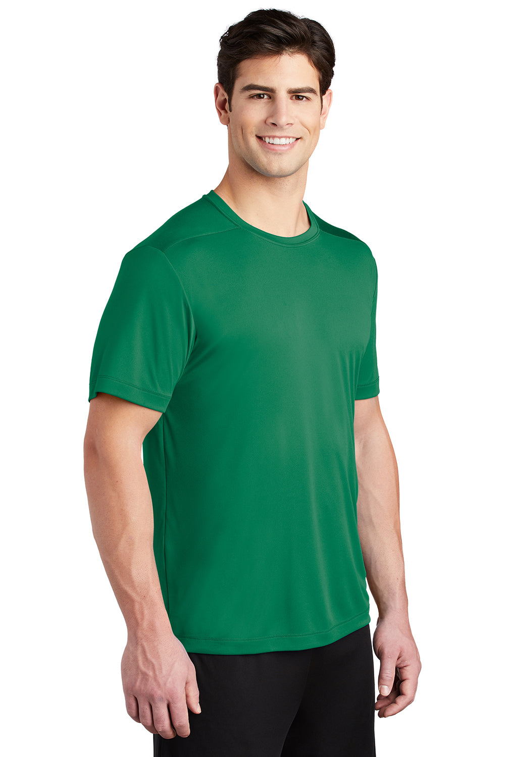 Sport-Tek ST420 Mens Moisture Wicking Short Sleeve Crewneck T-Shirt Kelly Green Model 3q