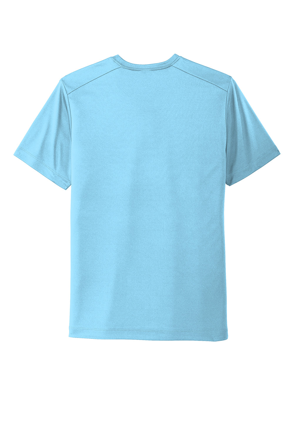 Sport-Tek ST420 Mens Moisture Wicking Short Sleeve Crewneck T-Shirt Light Blue Flat Back