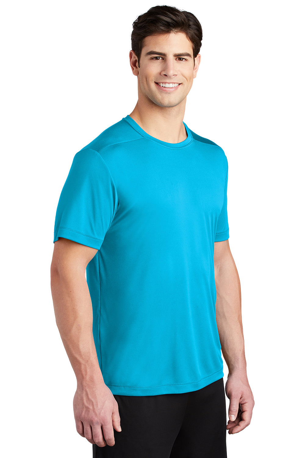 Sport-Tek ST420 Mens Moisture Wicking Short Sleeve Crewneck T-Shirt Sapphire Blue Model 3q