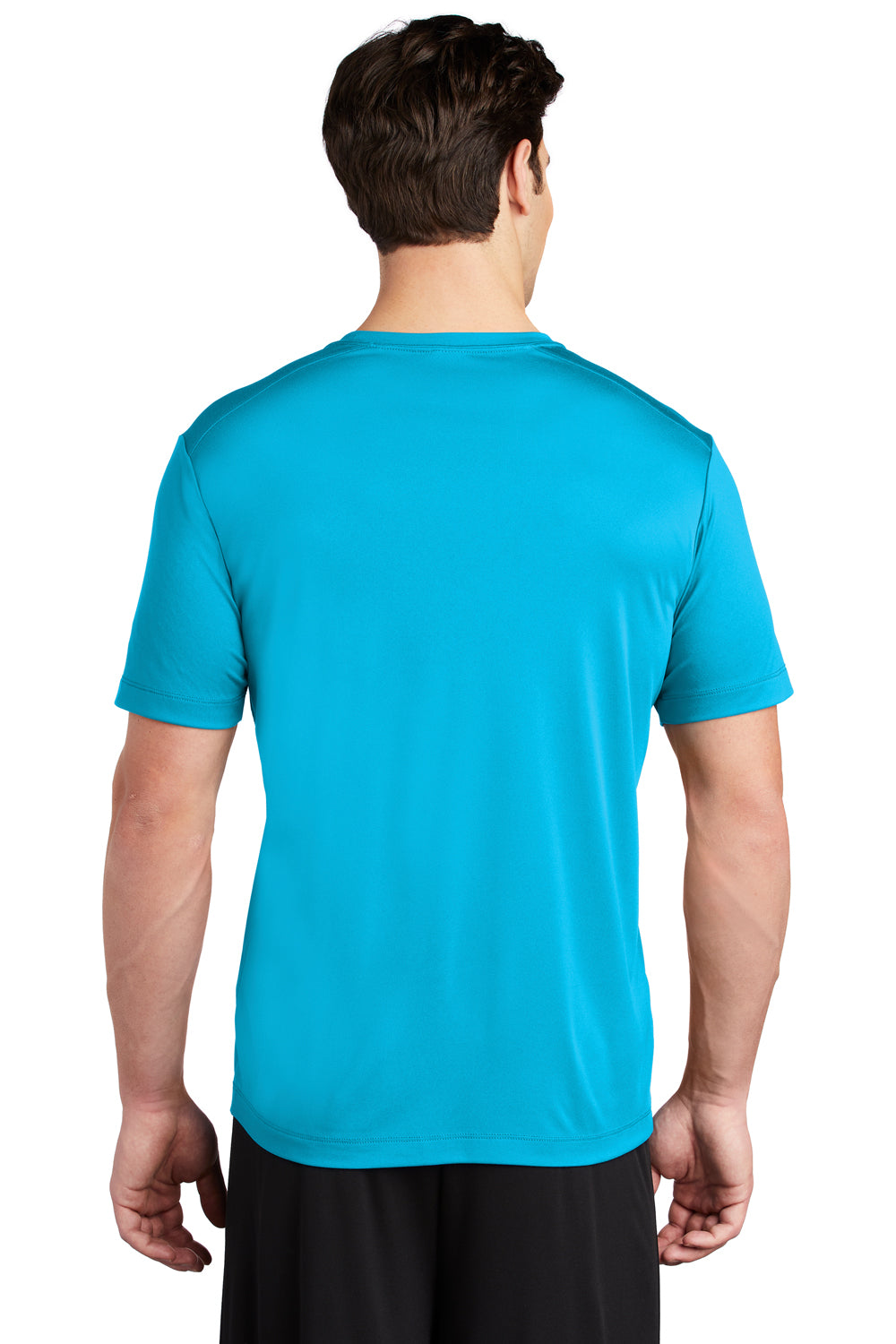 Sport-Tek ST420 Mens Moisture Wicking Short Sleeve Crewneck T-Shirt Sapphire Blue Model Back