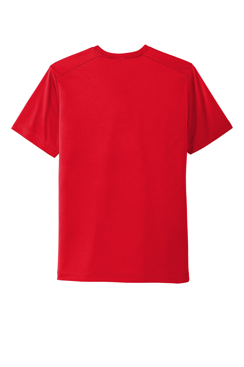 Sport-Tek ST420 Mens Moisture Wicking Short Sleeve Crewneck T-Shirt True Red Flat Back