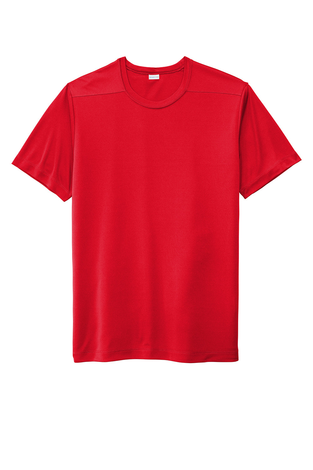 Sport-Tek ST420 Mens Moisture Wicking Short Sleeve Crewneck T-Shirt True Red Flat Front