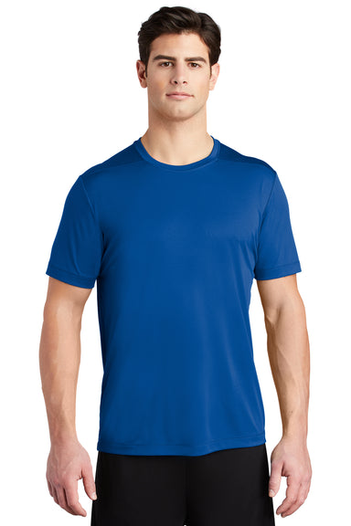 Sport-Tek ST420 Mens Moisture Wicking Short Sleeve Crewneck T-Shirt True Royal Blue Model Front