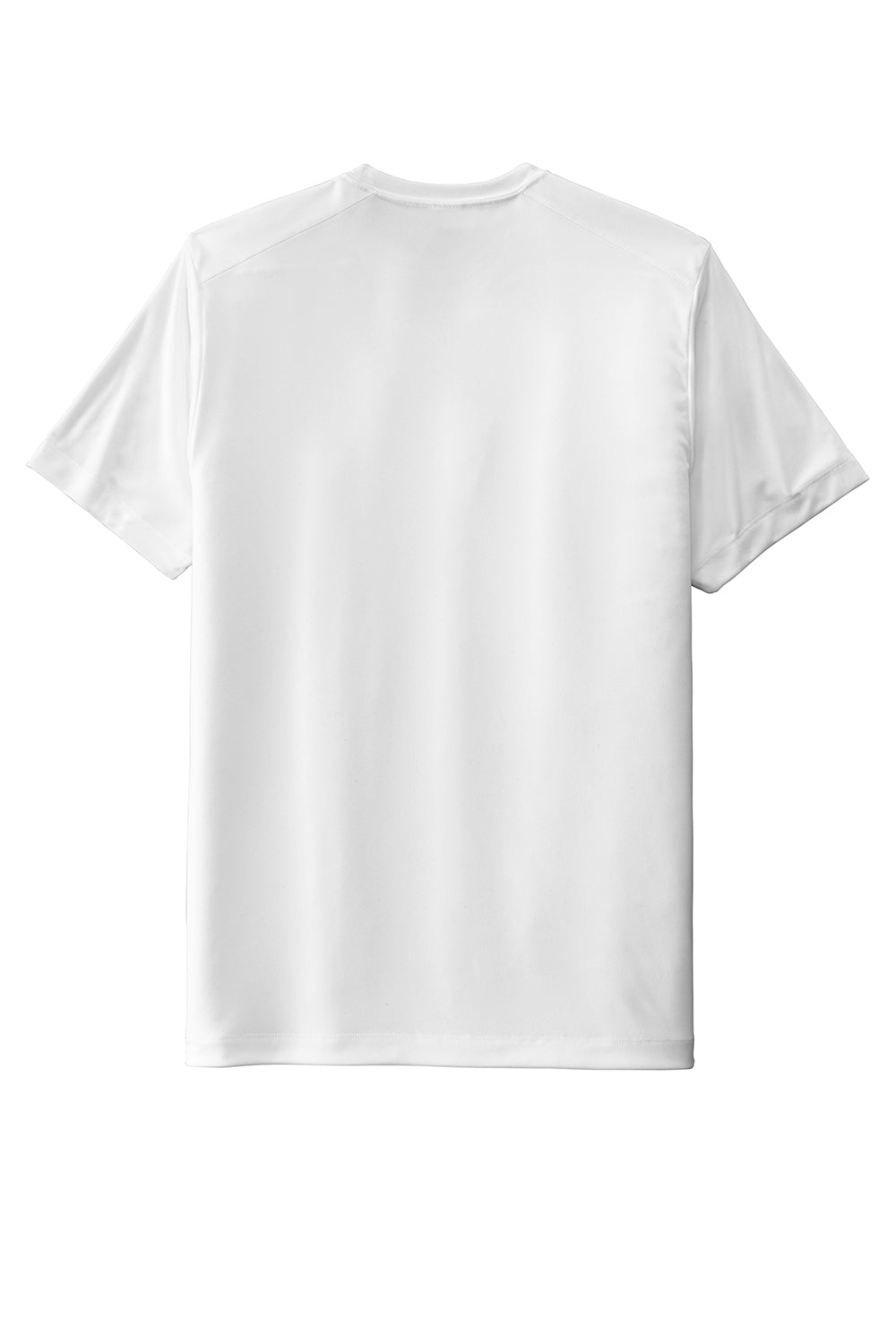 Sport-Tek ST420 Mens Moisture Wicking Short Sleeve Crewneck T-Shirt White Flat Back