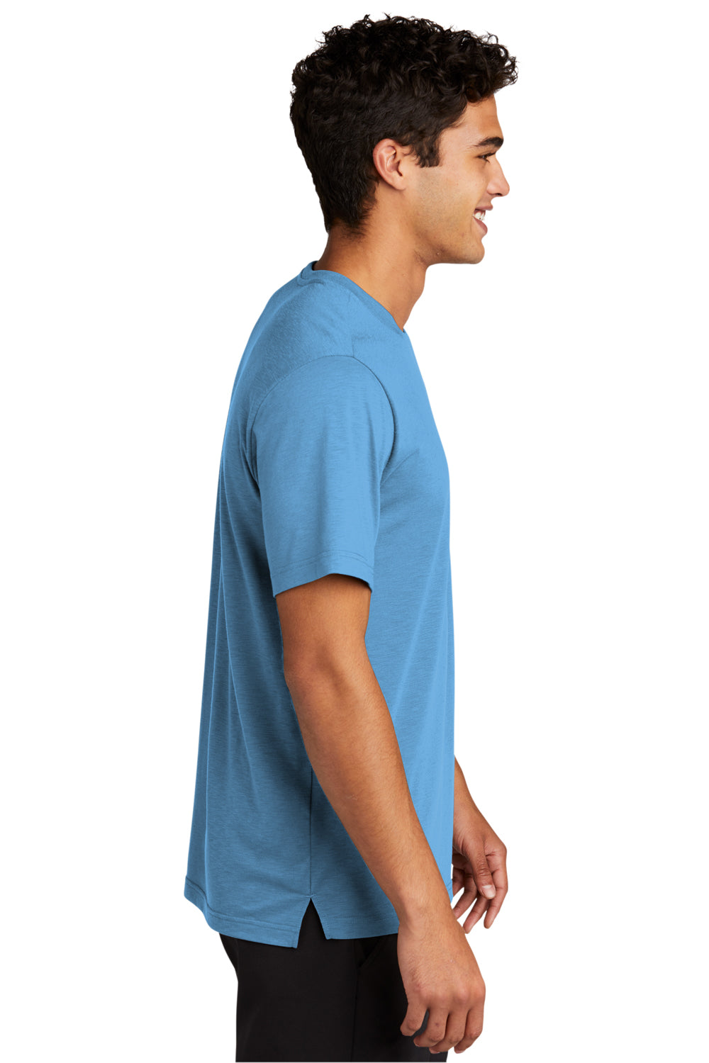 Sport-Tek ST430 Mens Strive Moisture Wicking Short Sleeve Crewneck T-Shirt Carolina Blue Model Side