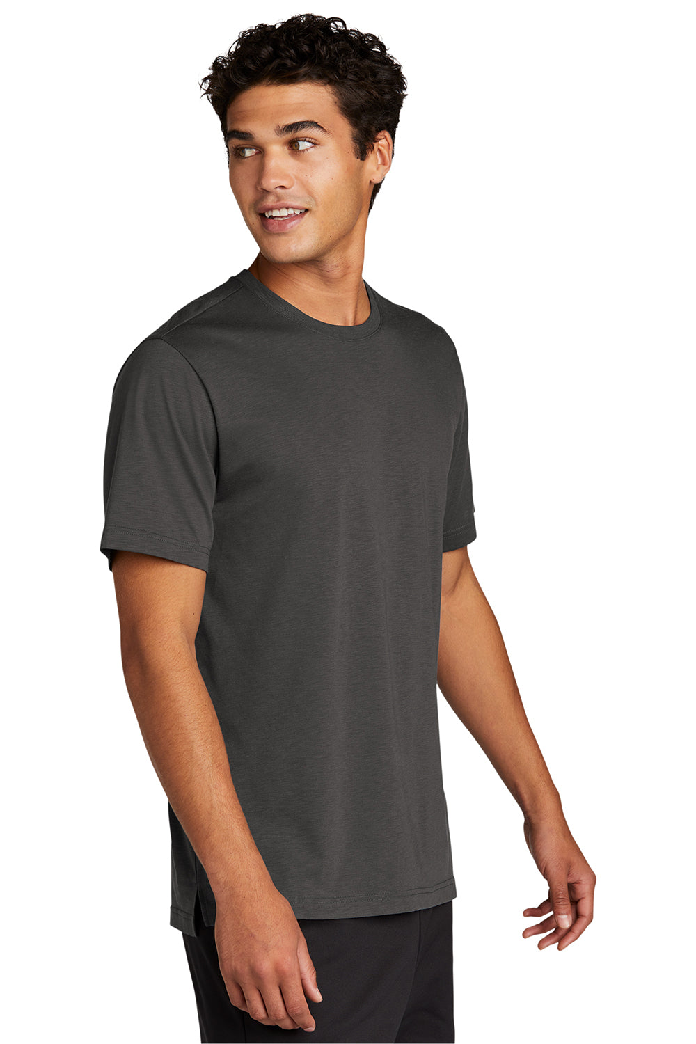 Sport-Tek ST430 Mens Strive Moisture Wicking Short Sleeve Crewneck T-Shirt Graphite Grey Model 3q