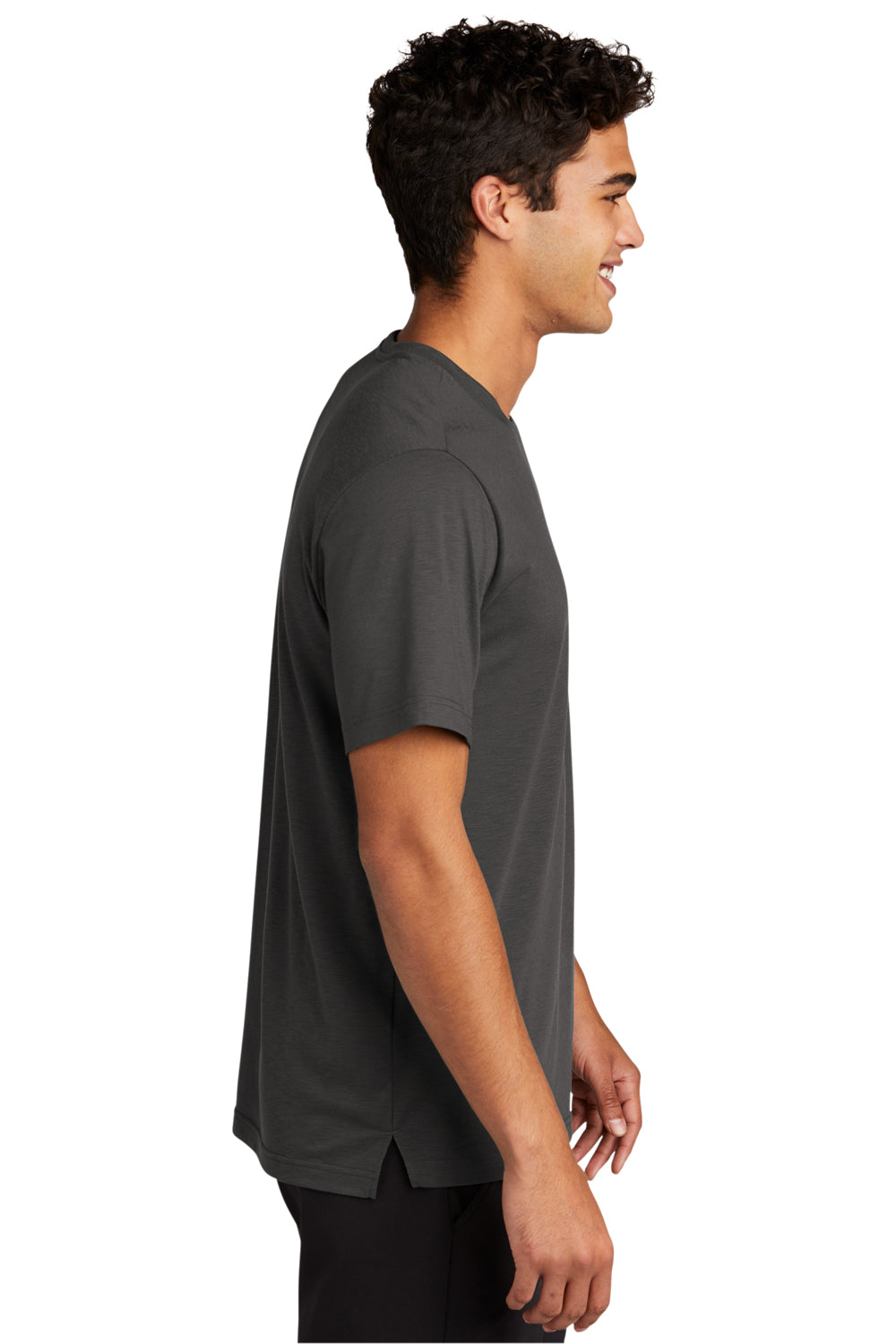 Sport-Tek ST430 Mens Strive Moisture Wicking Short Sleeve Crewneck T-Shirt Graphite Grey Model Side