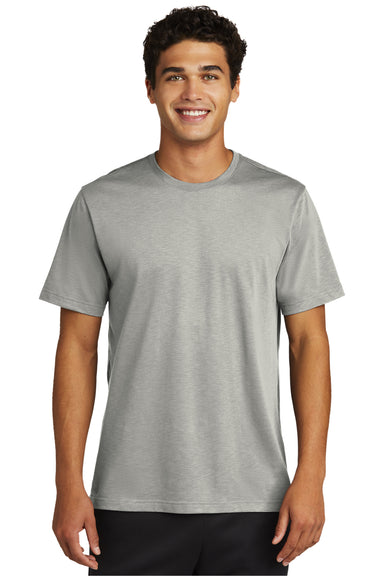 Sport-Tek ST430 Mens Strive Moisture Wicking Short Sleeve Crewneck T-Shirt Silver Grey Model Front