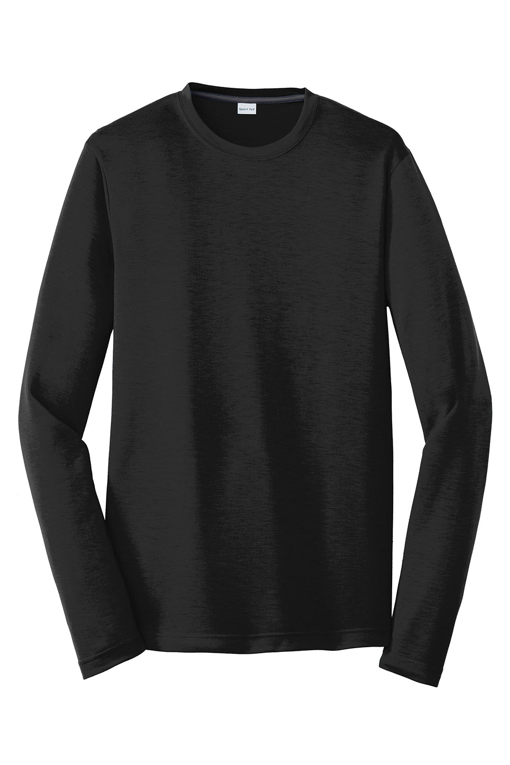 Sport-Tek ST450LS Mens Competitor Moisture Wicking Long Sleeve Crewneck T-Shirt Black Flat Front