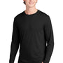 Sport-Tek Mens Competitor Moisture Wicking Long Sleeve Crewneck T-Shirt - Black