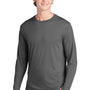 Sport-Tek Mens Competitor Moisture Wicking Long Sleeve Crewneck T-Shirt - Dark Smoke Grey