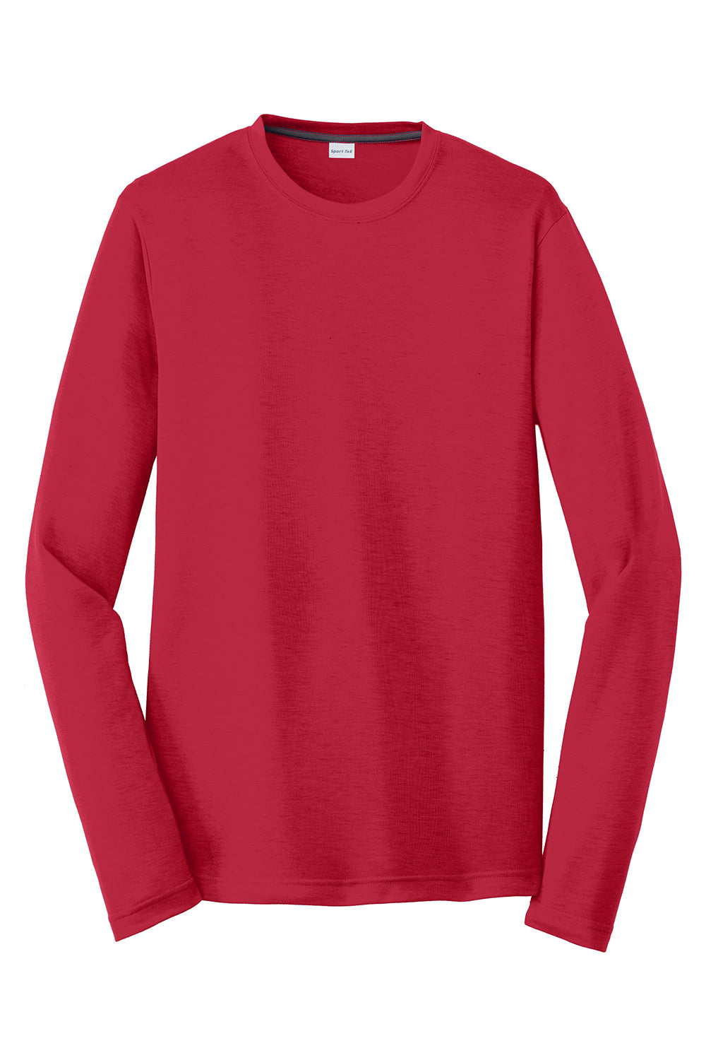 Sport-Tek ST450LS Mens Competitor Moisture Wicking Long Sleeve Crewneck T-Shirt Deep Red Flat Front