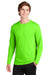 Sport-Tek ST450LS Mens Competitor Moisture Wicking Long Sleeve Crewneck T-Shirt Neon Green Model Front