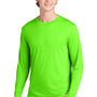 Sport-Tek Mens Competitor Moisture Wicking Long Sleeve Crewneck T-Shirt - Neon Green