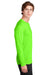 Sport-Tek ST450LS Mens Competitor Moisture Wicking Long Sleeve Crewneck T-Shirt Neon Green Model Side