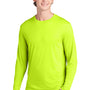 Sport-Tek Mens Competitor Moisture Wicking Long Sleeve Crewneck T-Shirt - Neon Yellow