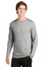 Sport-Tek ST450LS Mens Competitor Moisture Wicking Long Sleeve Crewneck T-Shirt Silver Grey Model Front