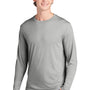 Sport-Tek Mens Competitor Moisture Wicking Long Sleeve Crewneck T-Shirt - Silver Grey