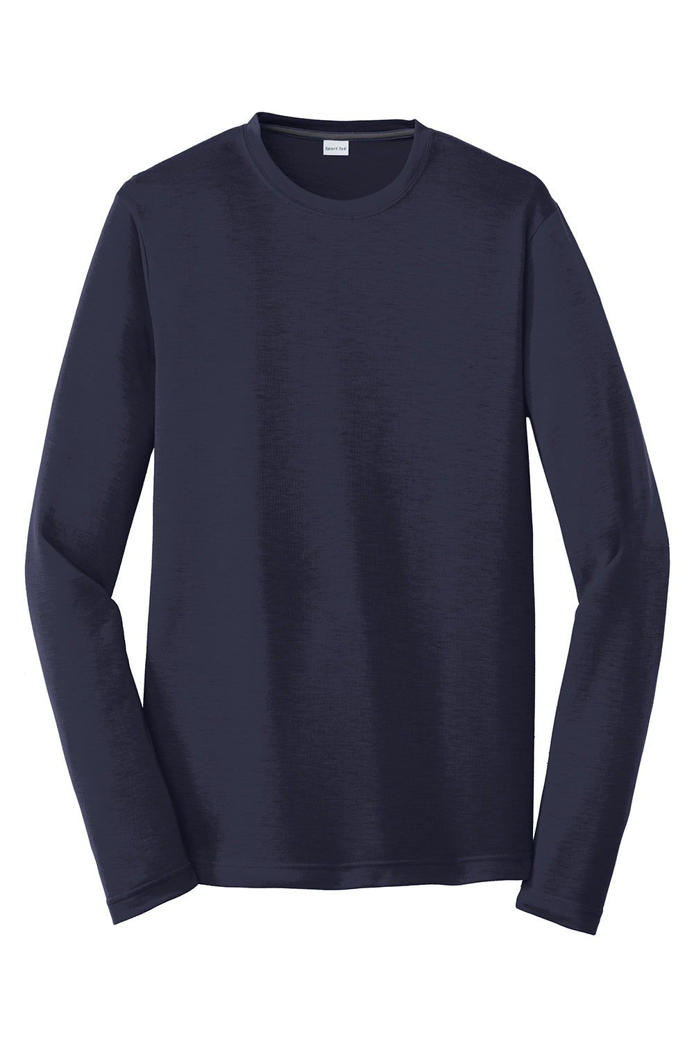 Sport-Tek ST450LS Mens Competitor Moisture Wicking Long Sleeve Crewneck T-Shirt True Navy Blue Flat Front