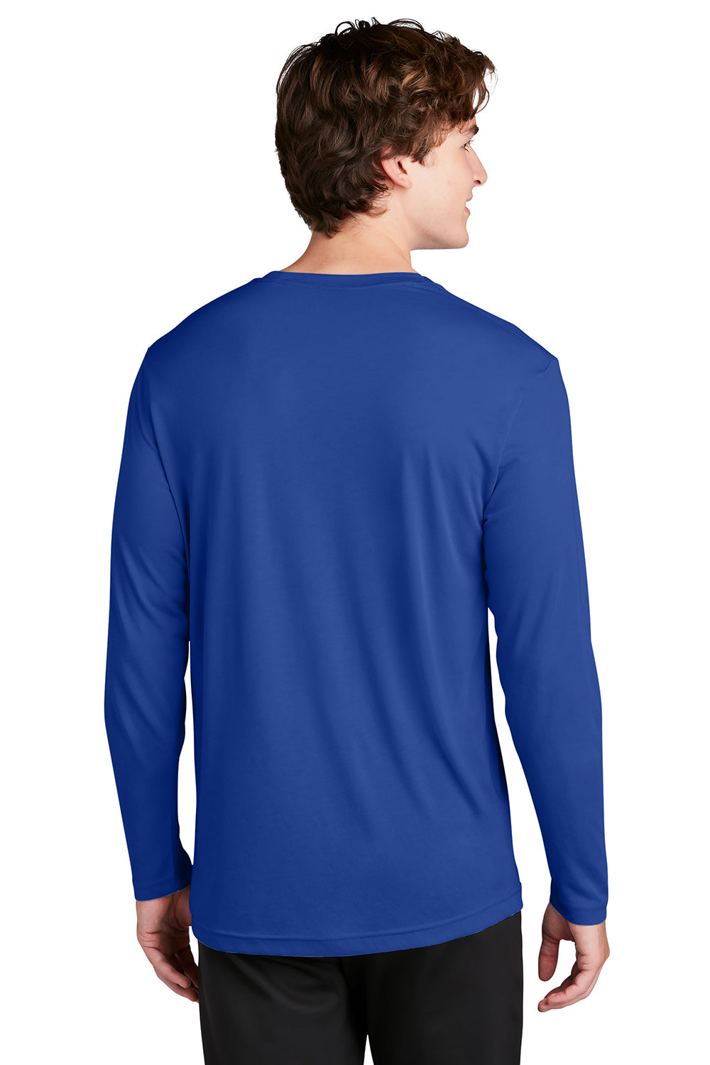 Sport-Tek ST450LS Mens Competitor Moisture Wicking Long Sleeve Crewneck T-Shirt True Royal Blue Model Back