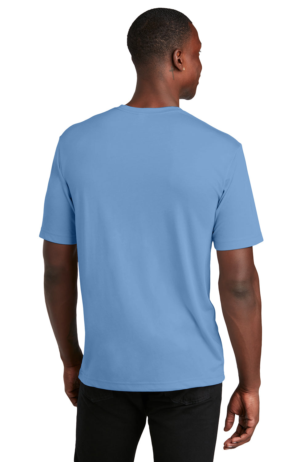 Sport-Tek ST450 Mens Competitor Moisture Wicking Short Sleeve Crewneck T-Shirt Carolina Blue Model Back