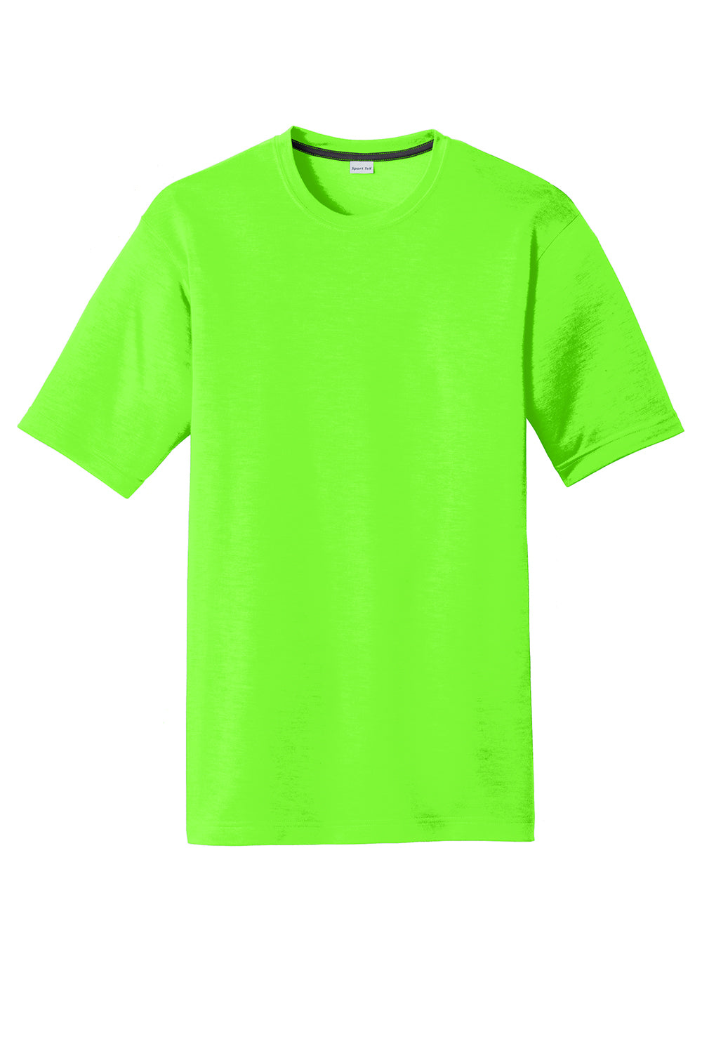 Sport-Tek ST450 Mens Competitor Moisture Wicking Short Sleeve Crewneck T-Shirt Neon Green Flat Front