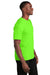 Sport-Tek ST450 Mens Competitor Moisture Wicking Short Sleeve Crewneck T-Shirt Neon Green Model Side