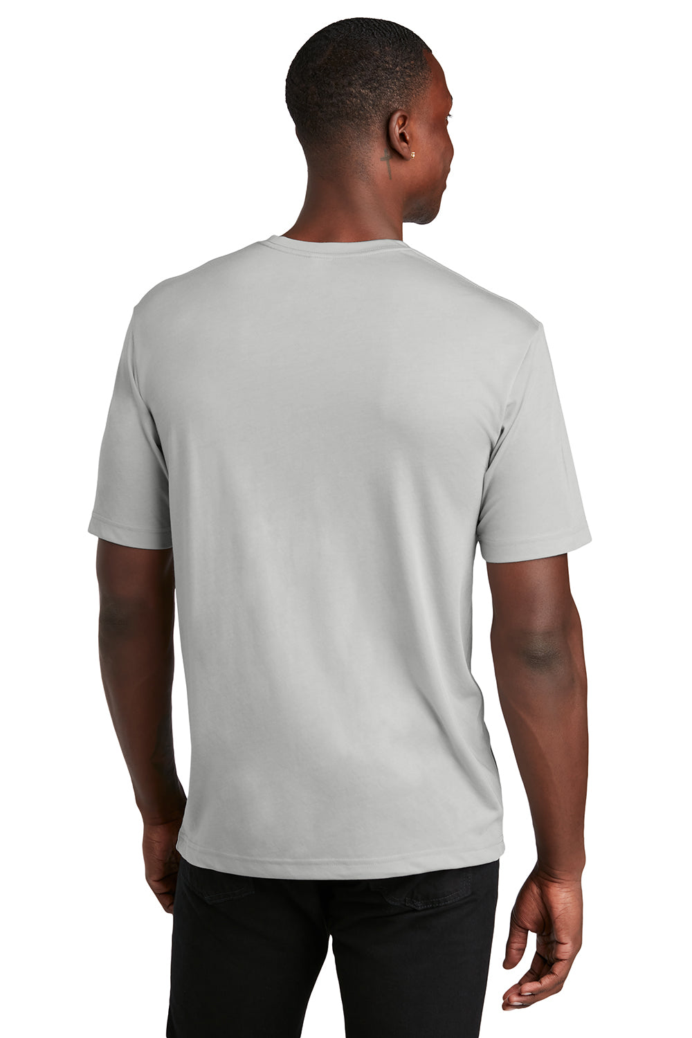 Sport-Tek ST450 Mens Competitor Moisture Wicking Short Sleeve Crewneck T-Shirt Silver Grey Model Back