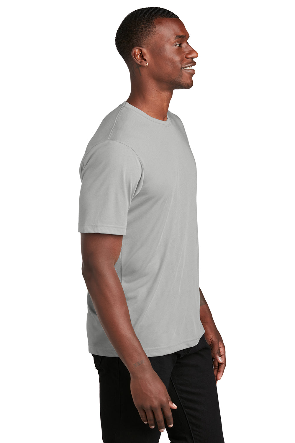 Sport-Tek ST450 Mens Competitor Moisture Wicking Short Sleeve Crewneck T-Shirt Silver Grey Model Side