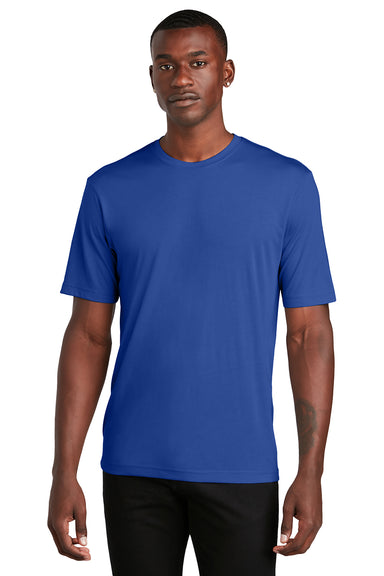 Sport-Tek ST450 Mens Competitor Moisture Wicking Short Sleeve Crewneck T-Shirt True Royal Blue Model Front