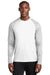 Sport-Tek ST460LS Mens Digi Camo Moisture Wicking Long Sleeve Crewneck T-Shirt White Model Front